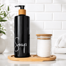 Load image into Gallery viewer, Refillable Bathroom Bottle &amp; Cotton Pad Jar Set - Love and Labels
