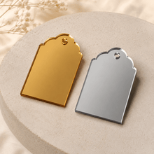 Load image into Gallery viewer, Gold and silver acrylic gift tags, reusable custom gift tags

