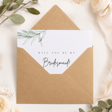 Load image into Gallery viewer, Will you be my Bridesmaid Card | Leaf Design - Love and Labels
