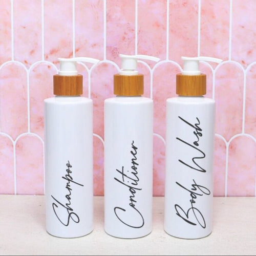 250ml Travel Sized Refillable Bottles, Custom Labels - Love and Labels