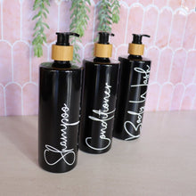 Load image into Gallery viewer, bathroom bottles, shampoo and conditioner bottles, bottles for shampoo - Love and Labels\
