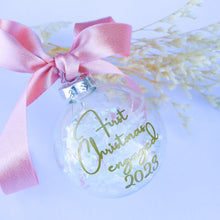 Load image into Gallery viewer, 8cm Personalised Glass Baubles with Pink Ribbon - Love and Labels
