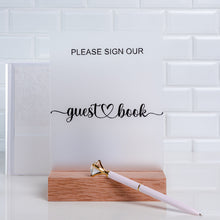 Load image into Gallery viewer, Acrylic Guest Book Signage for Wedding- love and labels
