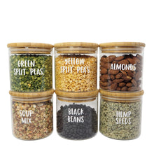 Load image into Gallery viewer, pretty pantry labels featured on glass kitchen jars made in Australia
