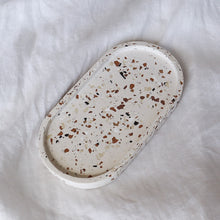 Load image into Gallery viewer, oval trinket tray, terrazzo trinket tray handmade in Australia - love and labels
