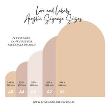 Load image into Gallery viewer, A1 Acrylic Welcome Sign - Unplugged Ceremony - Love and Labels

