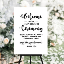 Load image into Gallery viewer, A1 Acrylic Welcome Sign - Unplugged Ceremony, wedding welcome sign - Love and Labels
