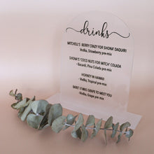 Load image into Gallery viewer, Personalized acrylic bar sign for weddings made in Australia

