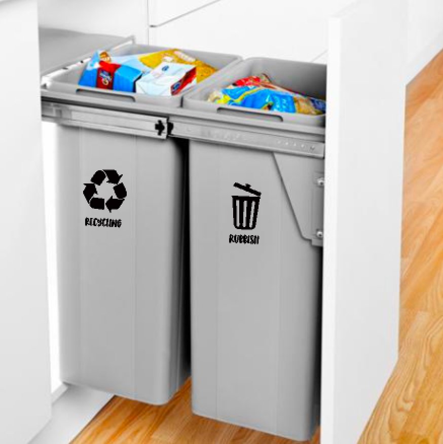 Bin Labels, recycling bin stickers- Love and Labels