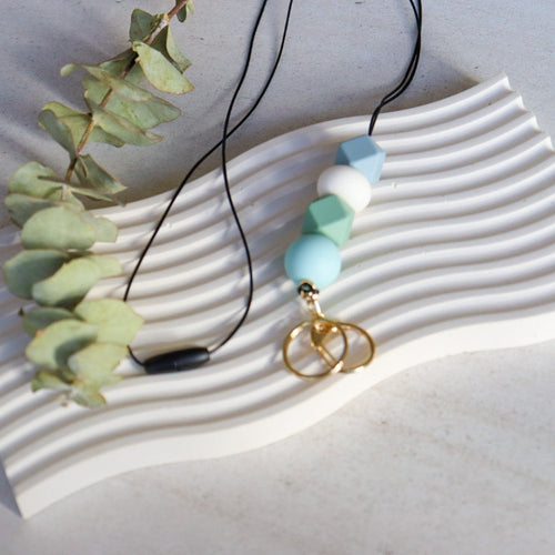 Blue Beaded Lanyard - Love and Labels