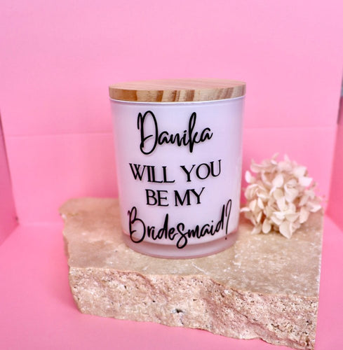 Bridesmaid Proposal Candle, bridesmaids gift ideas Australia, personalised gifts - Love and Labels