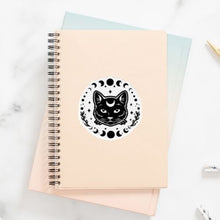 Load image into Gallery viewer, Cat and Moon Phase Sticker - Love and Labels
