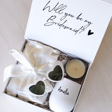 Load image into Gallery viewer, Bridesmaid Proposal Box – Personalised Bridesmaid Gifts &amp; Boxes made in Australia with personalised robe
