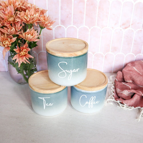 Custom vinyl canister labels for kitchen organization
