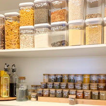 Load image into Gallery viewer, personalized pantry labels on glass kitchen jars
