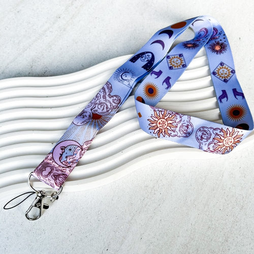 Fabric Lanyard - Celestial Design - Love and Labels