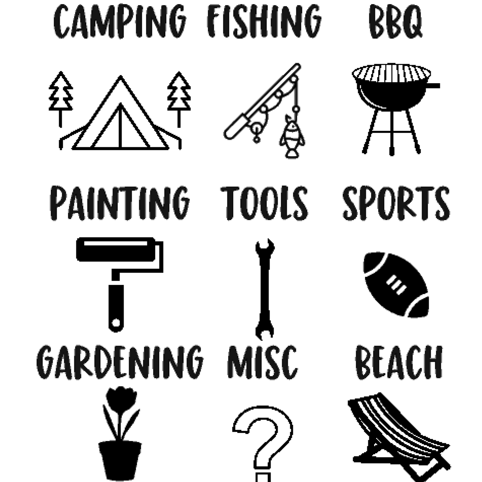 Home organisation labels, toy storage labels, garage labels - Love and Labels