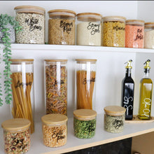 Load image into Gallery viewer, Glass Canister with Bamboo Lid - 500ml - Love and Labels
