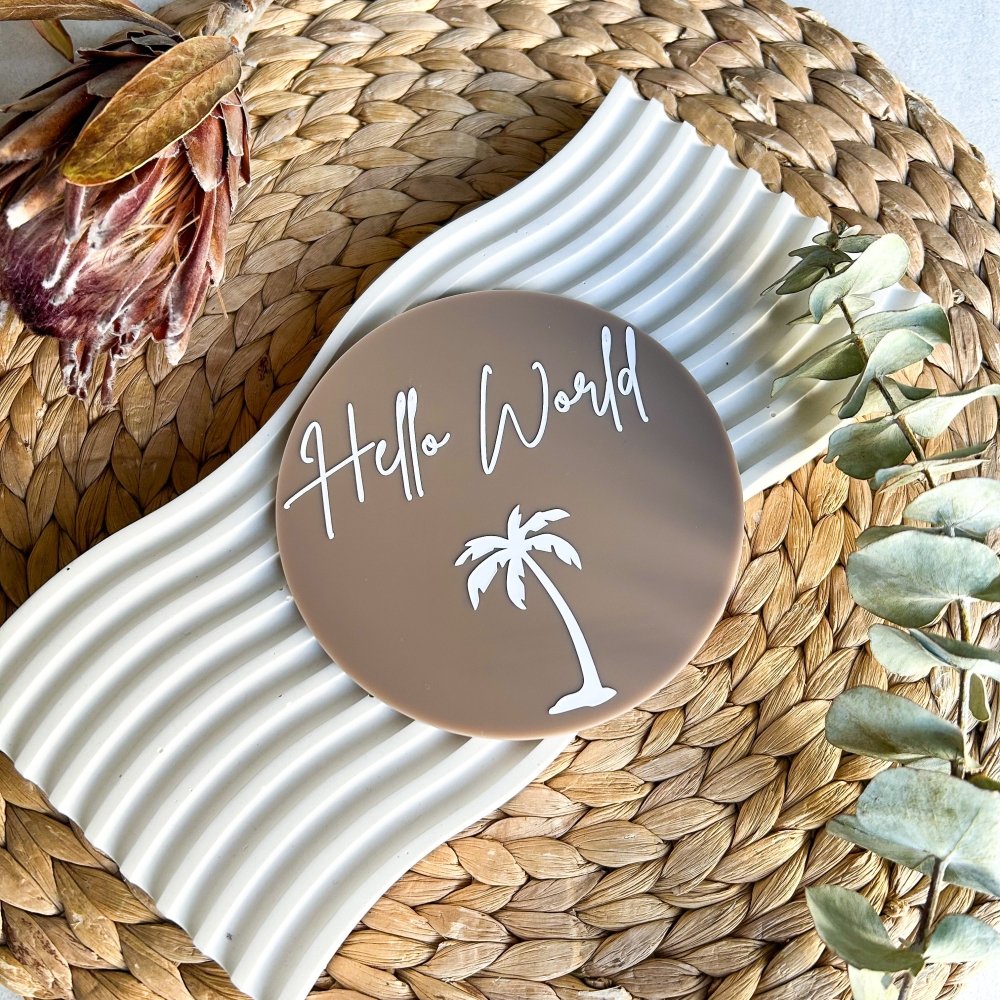 Hello World Baby Announcement Disc - Love and Labels