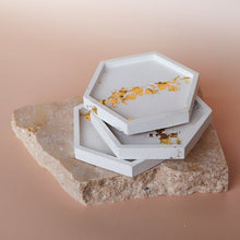 Load image into Gallery viewer, Hexagon Trinket Tray Gold Leaf - Love and Labels
