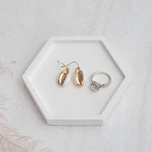 Load image into Gallery viewer, hexagon trinket dish, jewellery holder handmade cramic - love and labels
