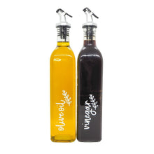 Load image into Gallery viewer, custom labels for oil and vinegar bottles to add a stylish, personalised touch to your kitchen. Waterproof, durable and designed to compliment any decor

