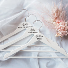 Load image into Gallery viewer, Personalised Bridal Hangers, bridesmaids gift ideas, bridesmaid gifts, name labels - Love and Labels
