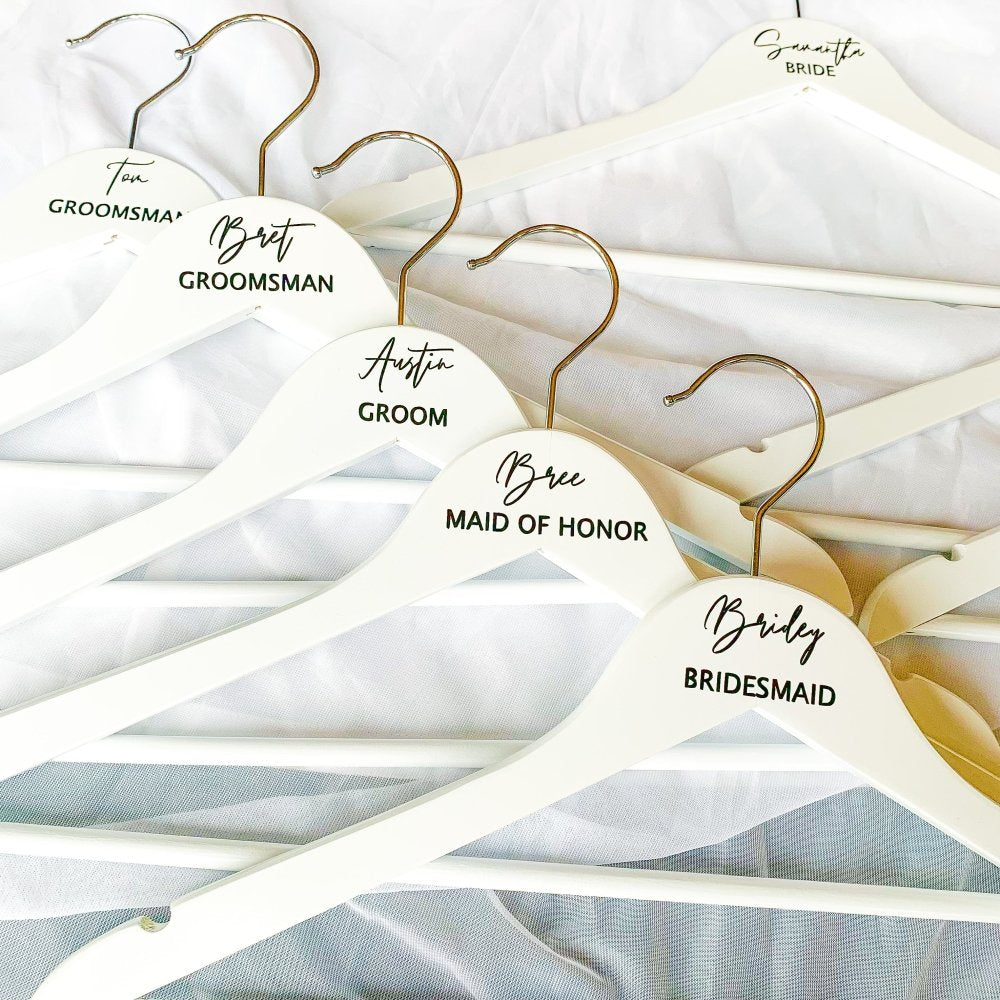 Personalised White Bridal Hangers Personalised White Bridal Hangers