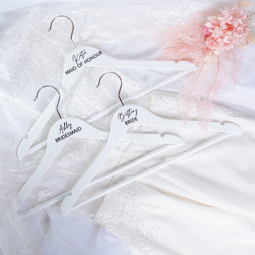 Personalised Bridal Hangers, bridesmaids gift ideas, bridesmaid gifts, name labels - Love and Labels