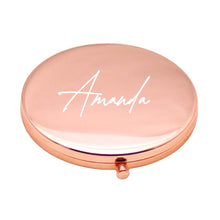 Load image into Gallery viewer, Personalised Bridesmaids Mirrors, name labels, bridesmaids gift ideas- love and labels
