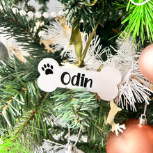 Load image into Gallery viewer, Personalised Dog Bone Ornament for Christmas tree with your pets name on
- Love and Labels
