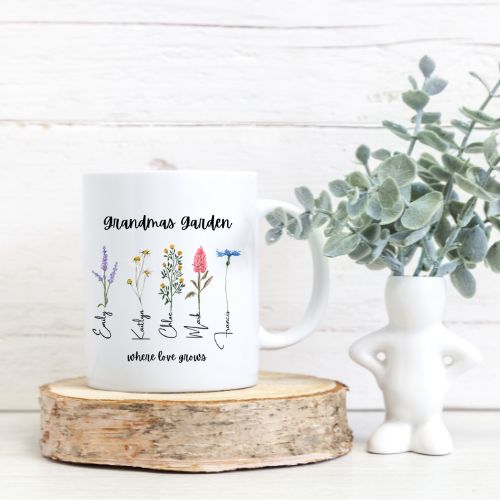 Personalised Grandma's Garden Mug - Love and Labels
