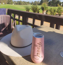 Load image into Gallery viewer, custom name labels for wine tumblers and water bottles
