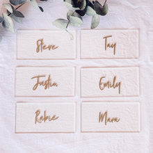 Load image into Gallery viewer, place cards, wedding decor, name labels, wedding signage, Love and Labels
