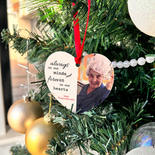 Personalised Photo Memorial Bauble - Love and Labels