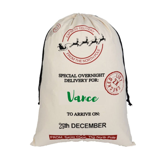 Personalised Santa Sack - Overnight Delivery - Love and Labels
