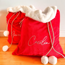 Load image into Gallery viewer, Personalised Traditional Red Santa Sack - Love and Labels
