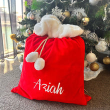 Load image into Gallery viewer, Personalised Traditional Red velvet Santa Sack australia- Love and Labels
