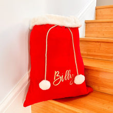Load image into Gallery viewer, Personalised Traditional Red Santa Sack - Love and Labels
