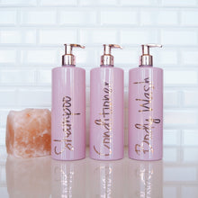 Load image into Gallery viewer, Pink Bathroom Bottles, 500ml bottles, bottle labels, bottle shampoo - Love and Labels
