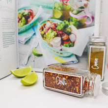 Load image into Gallery viewer, spice jars with labels, spice labels, pantry organisation labels - Love and Labels

