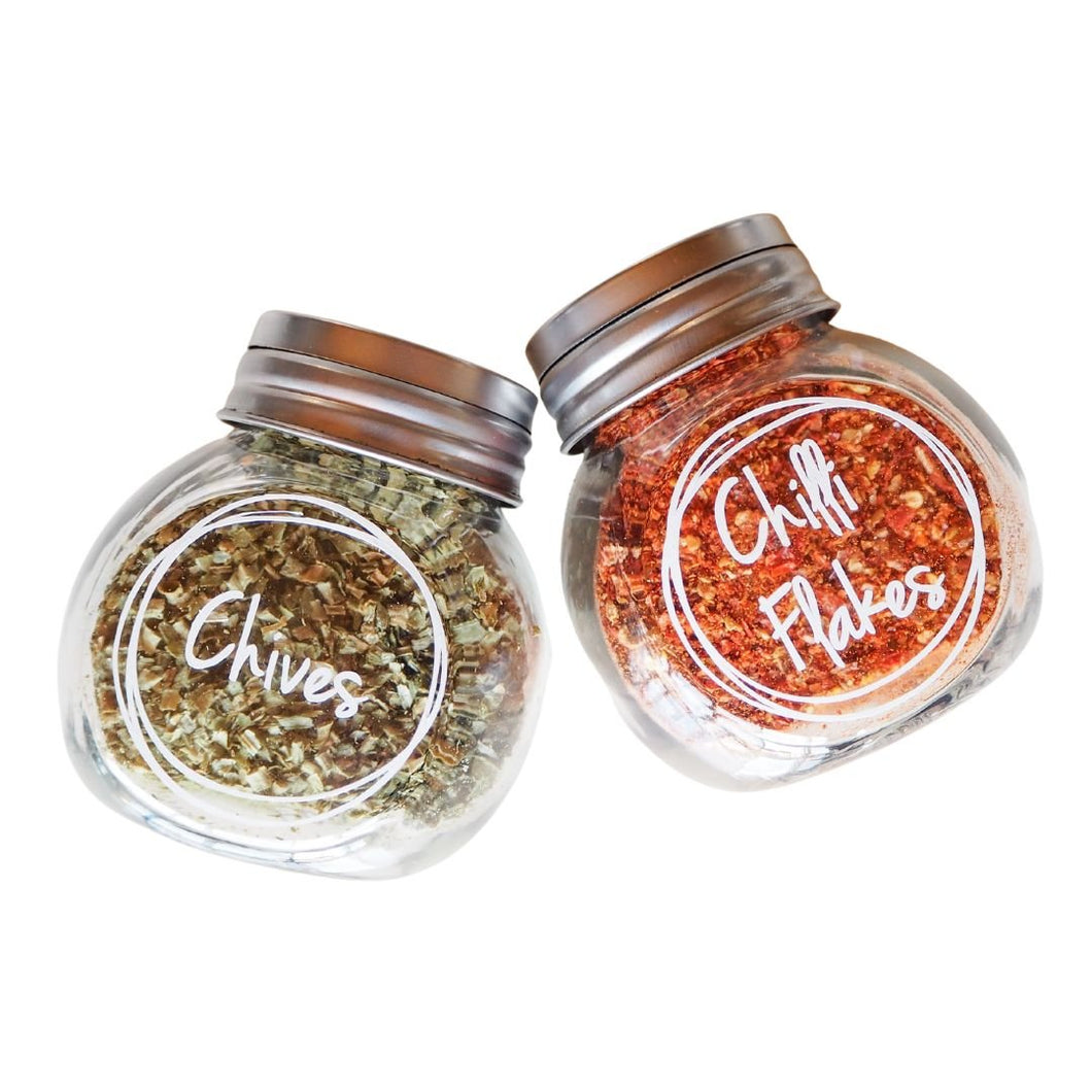 Round Spice Jar Labels, custom kitchen labels- Love and Labels