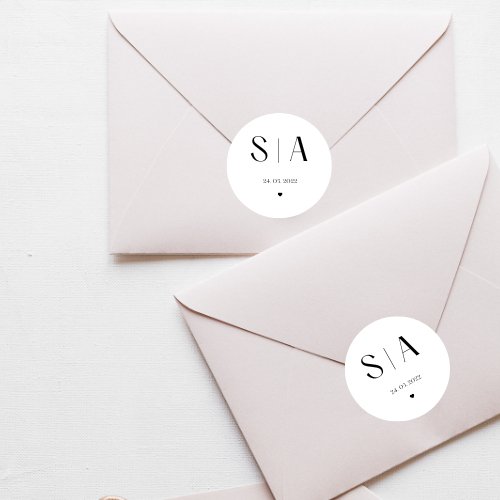 Wedding favour Stickers - Custom Initials - Love and Labels