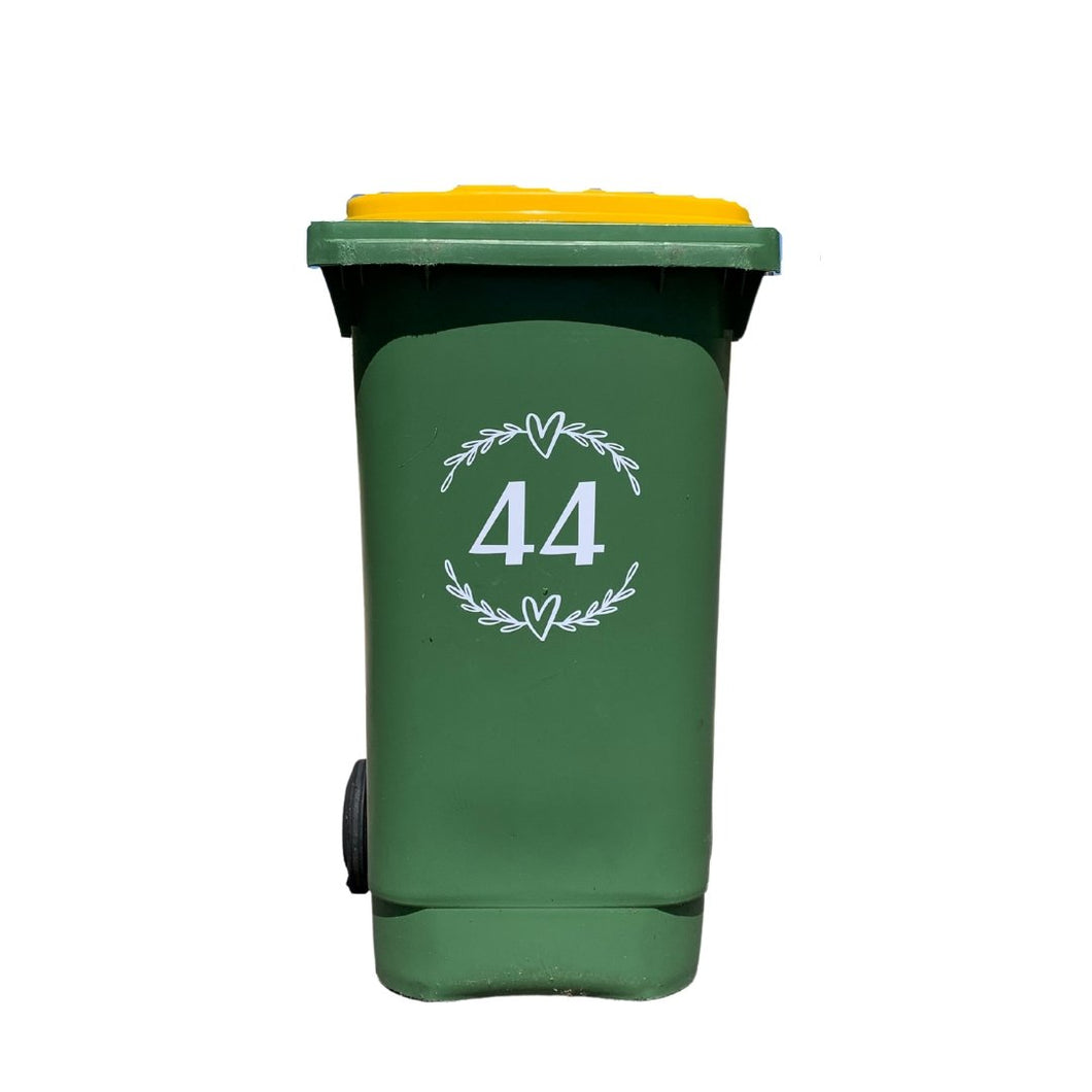 Custom Wheelie Bin Stickers X3 - Personalised With Your House Number Street Custom Wheelie Bin Stickers X3 - Personalised With Your House Number Street